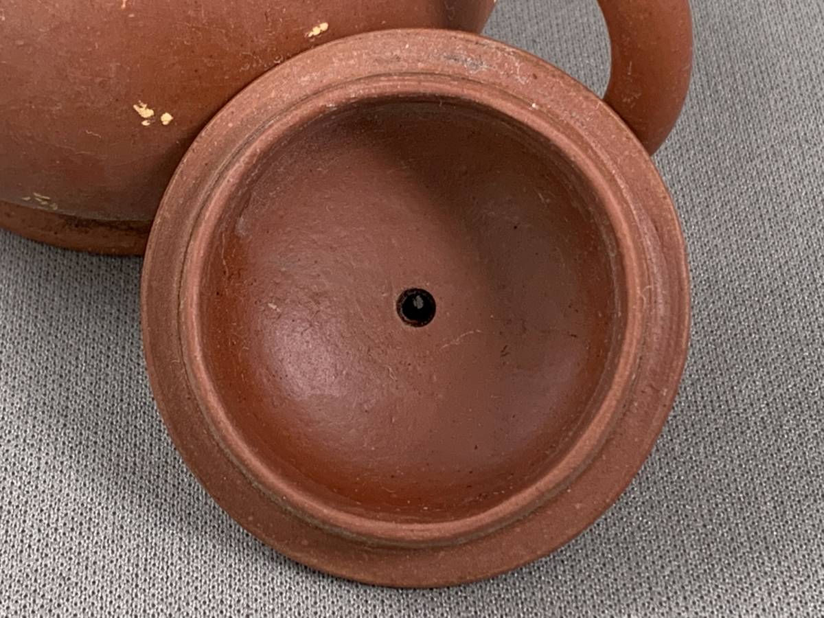 唐物 朱泥 急須 煎茶道具 梨皮 在銘 中国 紫砂 煎茶壷 中国