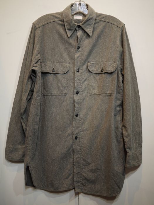 40s 50s BIG MAC ビッグマック ブラック シャンブレーシャツ ビンテージ 黒シャン ゴマ塩 15-15 1/2 (M) Black Chambray Shirt JCペニー
