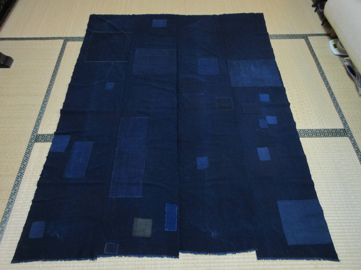 ファッション通販】 【昔古布】 ※明治期で 厚手の 藍染手織木綿 襤褸