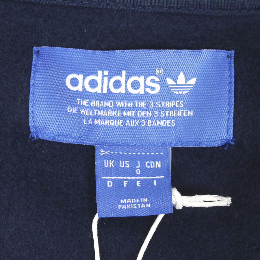 春物 定価￥12，200- 新品タグ付き adidas アディダス SPO スーパー スター フリース スウェットスタジャン ネイビー×ブルー O XL