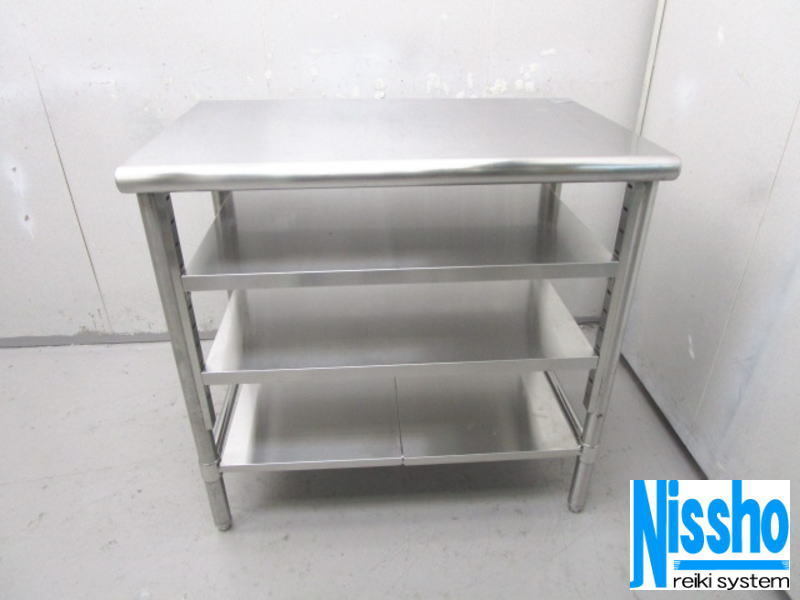 ■作業台・中棚付・870×550×830ｍｍ・中古・厨房専門店!!（6B1157）