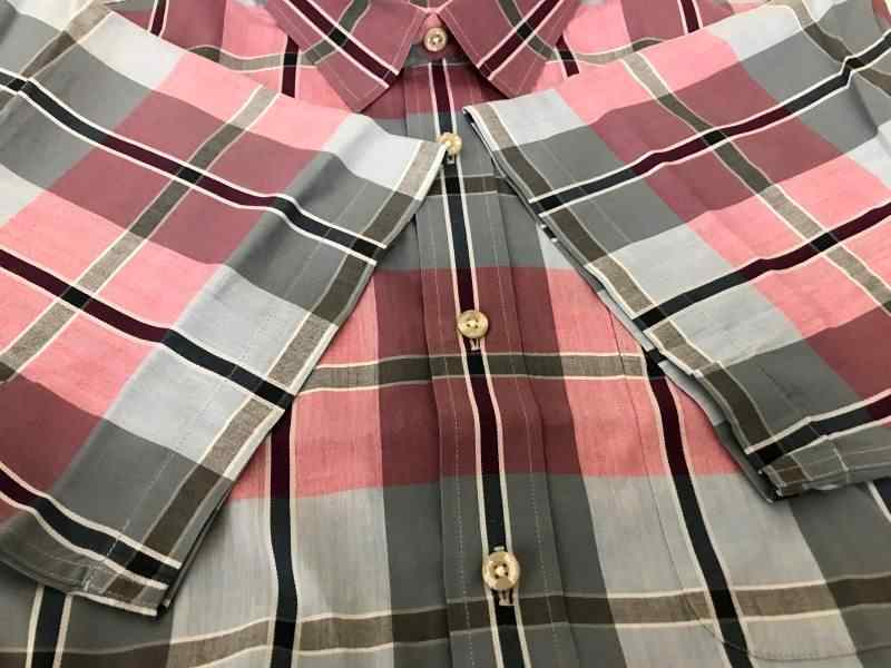 BURBERRY 美品 〇 バーバリー 〇 シャツ チェック柄 半袖 ベージュ系 L