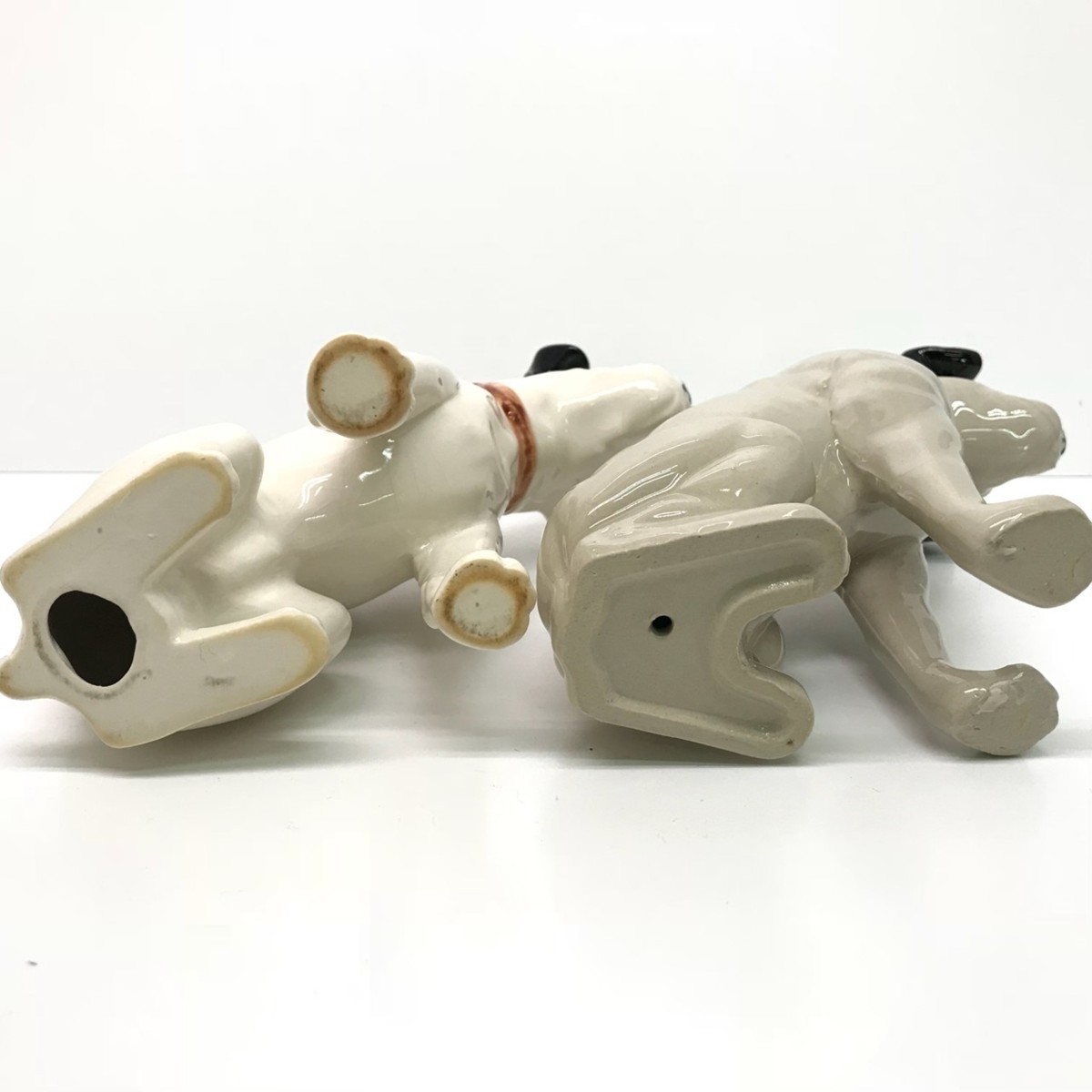 ビクター犬 陶器 2個・ソフビ 2個・・ 昭和レトロ 4個セット 陶器