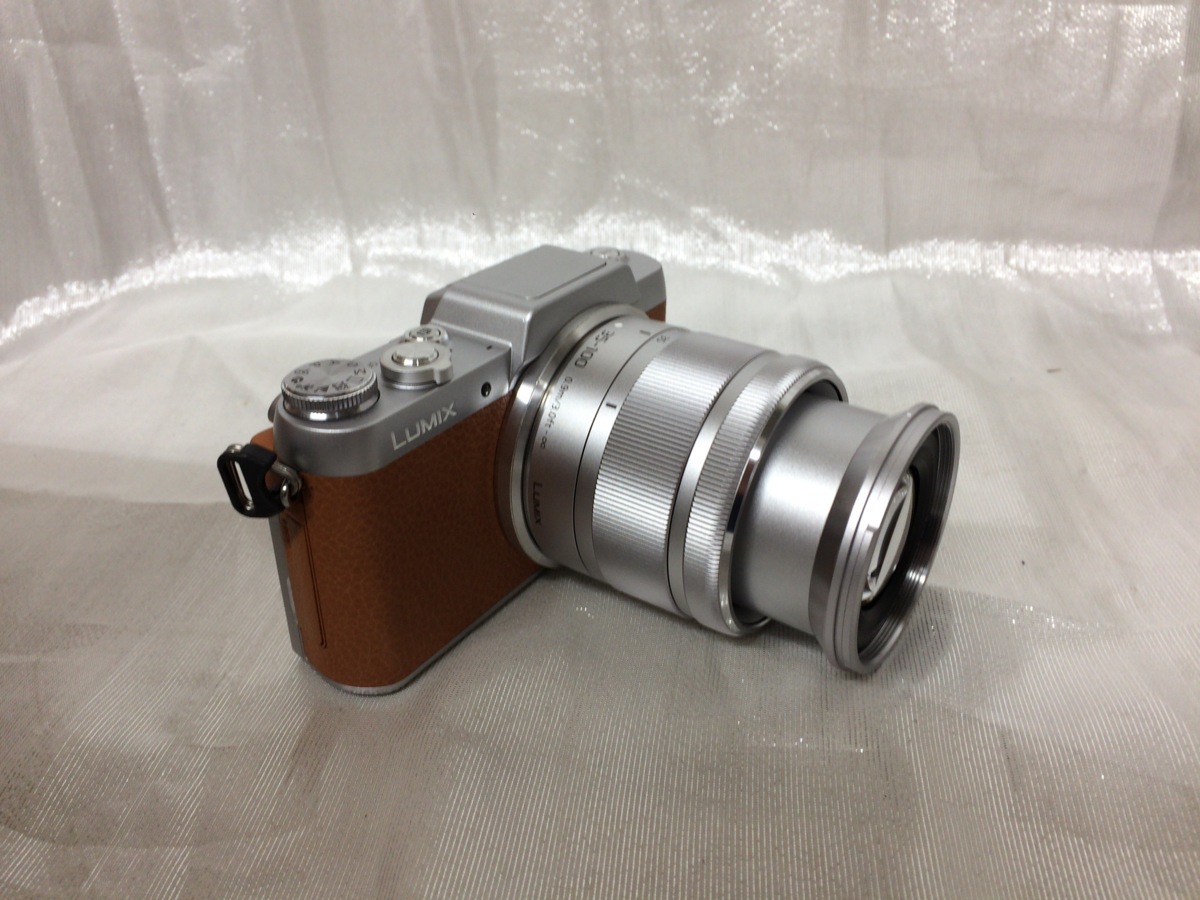 ∇中古品 Panasonic パナソニック LUMIX G ミラーレス一眼カメラ DMC-GF7W ブラウン ダブルズームレンズキット 付属品付 レンズ破損有□NF