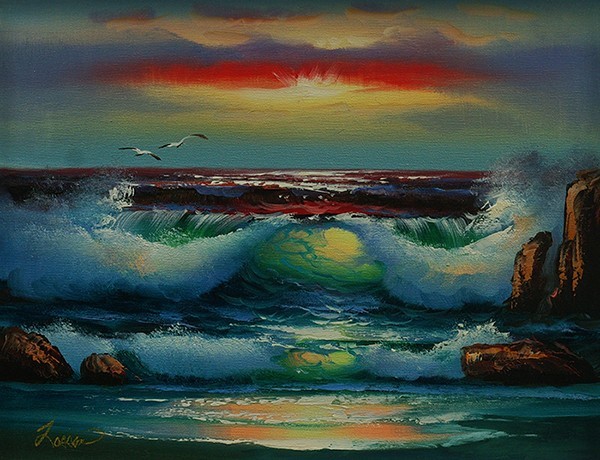 ◇ラッセン◇奇跡の海◇肉筆◇油彩◇鑑定書◇画面サイン