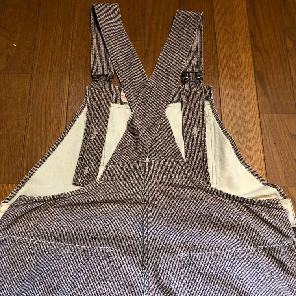40S WAREWELL ミルクマン オーバーオール ストライプ ダブルニー