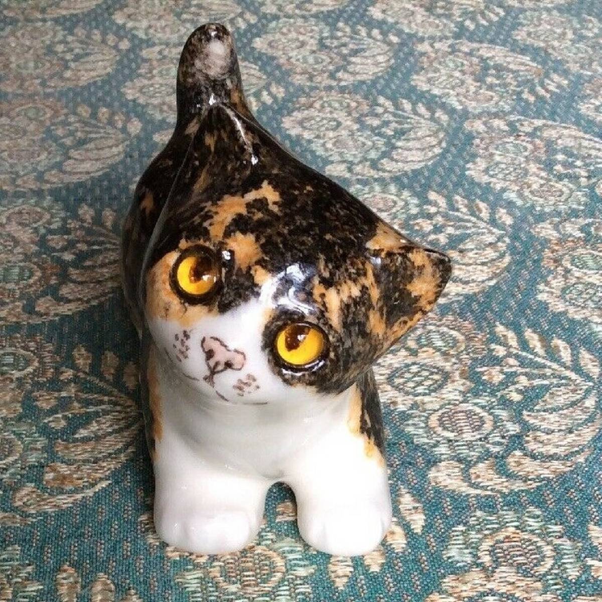 ウィンスタンレイキャット ケンジントンキャット キジ白猫 陶器 