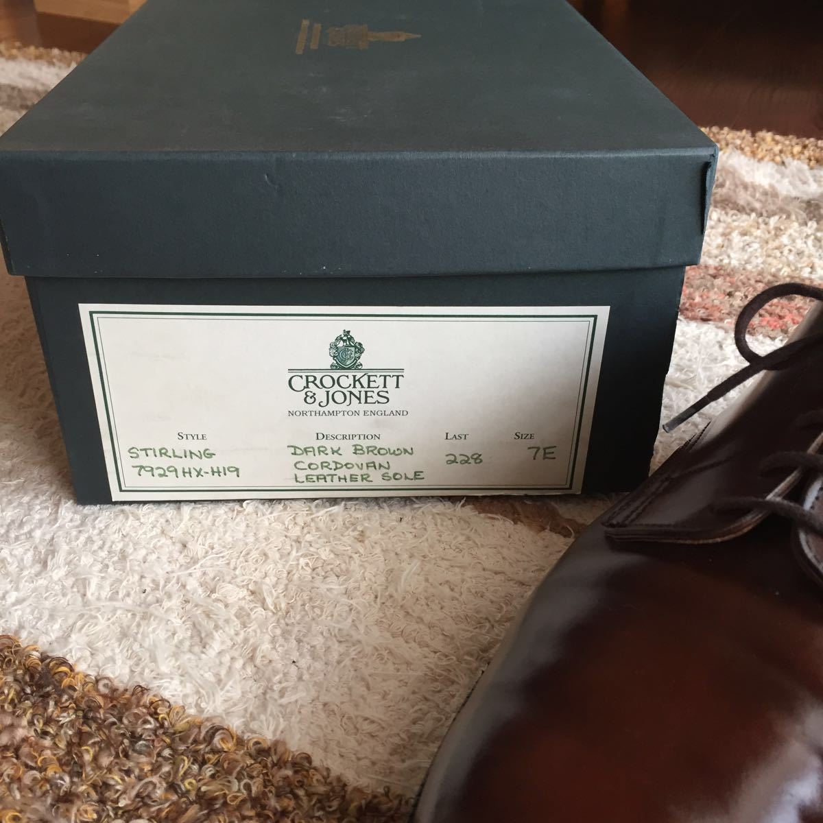 Crockett&Jones stirling cordovan dark brown leather sole 7E 228 