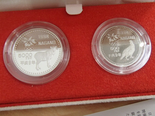 お買い得，セール 長野オリンピック冬季競技大会記念貨幣 プルーフ 5000円 500円 #29284