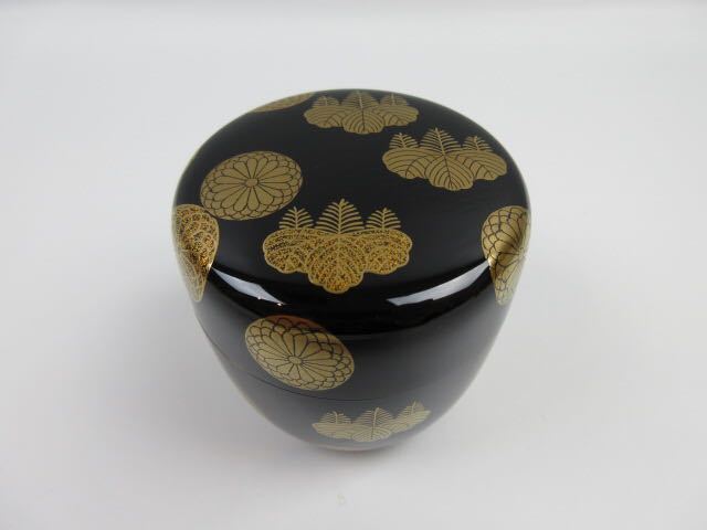 茶道具　輪島塗　蒔絵師　若島孝雄作　溜塗（内銀仕上）秋草蒔絵大棗　骨董　美品！！ 輪島塗 : 茶道具 若島孝雄 棗 菊桐 ホーム＆キッチン 棗の通販 骨董