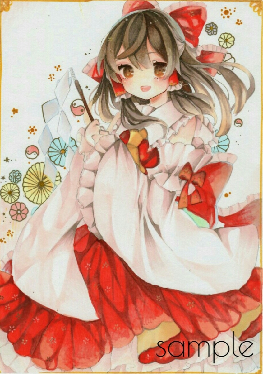 同人手描きイラスト 東方project 博麗霊夢 コピック (手描きイラスト