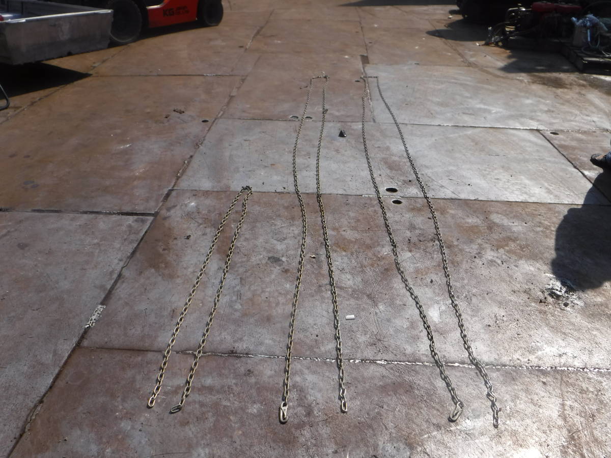 №3517　ステンレスチェーン　長さ8360㎜　3本セット　中古　吊り金具　フック付　チェーン　SUS　ステンレス　吊り下げ金物　福岡