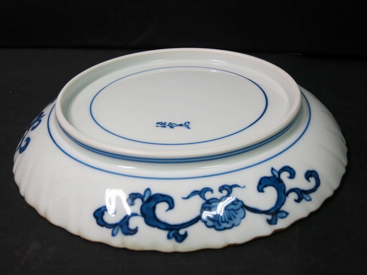 ◇横浜古物◇ 源右衛門窯 皿 5枚組 染錦花〇地紋