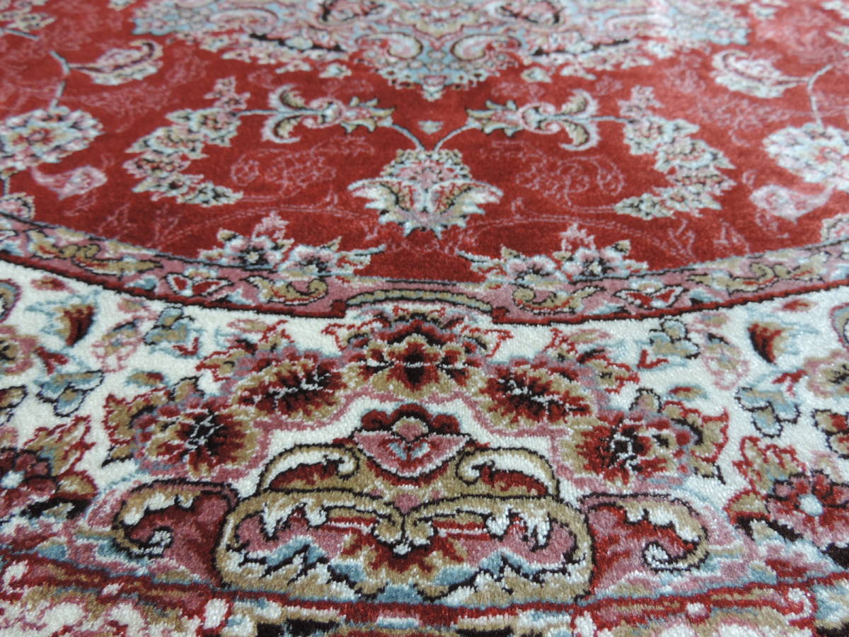 SALE PRICE◆機械織り◆シルク調ペルシャ絨柄/円型/ソフトタッチ/高密度/サイズ　150ｃｍｘ150ｃｍ NO:2361