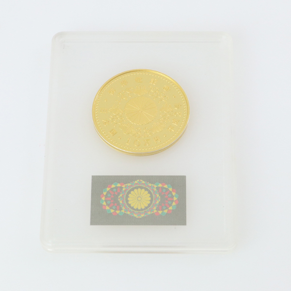 激安大特価，最新作 天皇陛下御即位記念 10万円金貨 平成2年 純金 記念硬貨 K24 【xx】【中古】