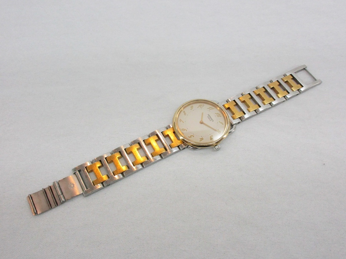 エルメス アルソー 33mm メンズ腕時計 稼働品 電池交換済み エルメス