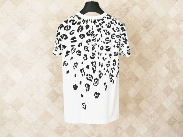 エディ●サンローランパリ●コットン●フロントバック豹柄Tシャツ●トップス●XS●dh365