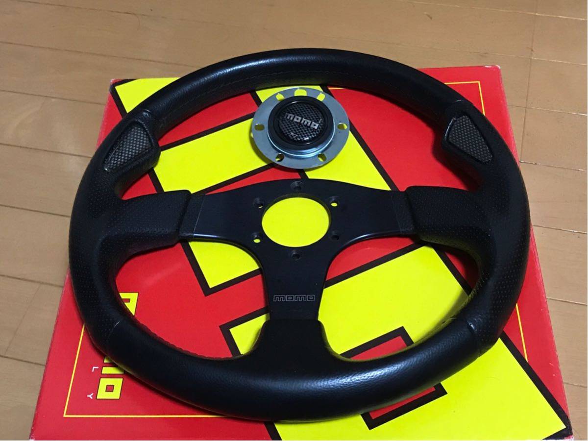 momoステアリング　JET35パイ　ブラックカーボン　中古美品 ステアリング ジェット MOMO(モモ) J-2 JET BK 35パイ | momo 350mm