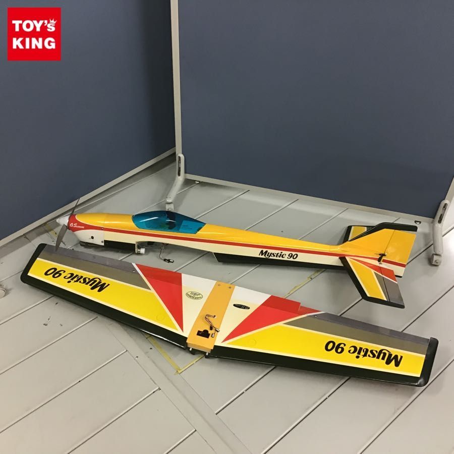 店頭受取限定 ラジコン 飛行機 ミスティック90 mystic90、フタバ S9101サーボ、PCM1024 FP-R129DP 送信機、エンジン他 /RC