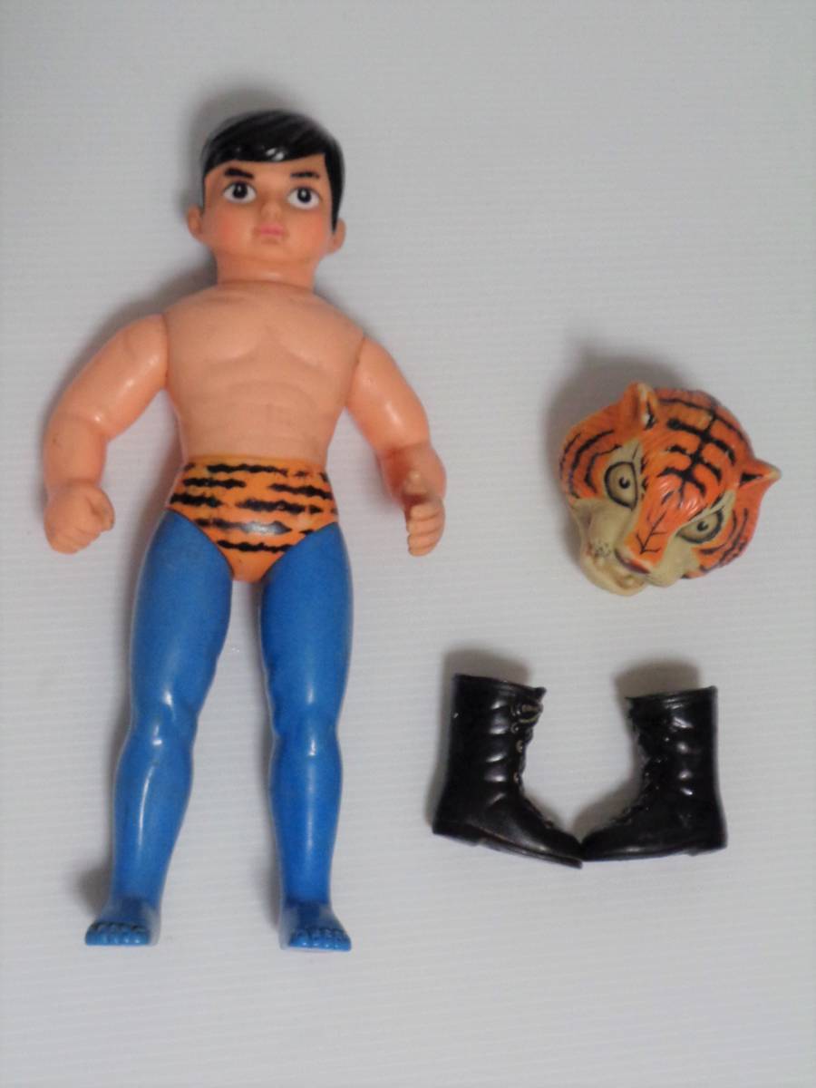 当時物・中島製作所☆ タイガーマスク 面取れ ☆ ソフビ・中古品・高さ