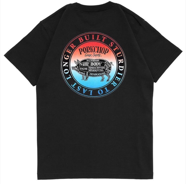 PORKCHOP ポークチョップ CIRCLE PORK BACK Tシャツ challenger rats ROUGH AND RUGGED PORKCHOP GARAGE SUPPLY 24 SCRIPT T XL 新品 XL 新品PORKCHOP