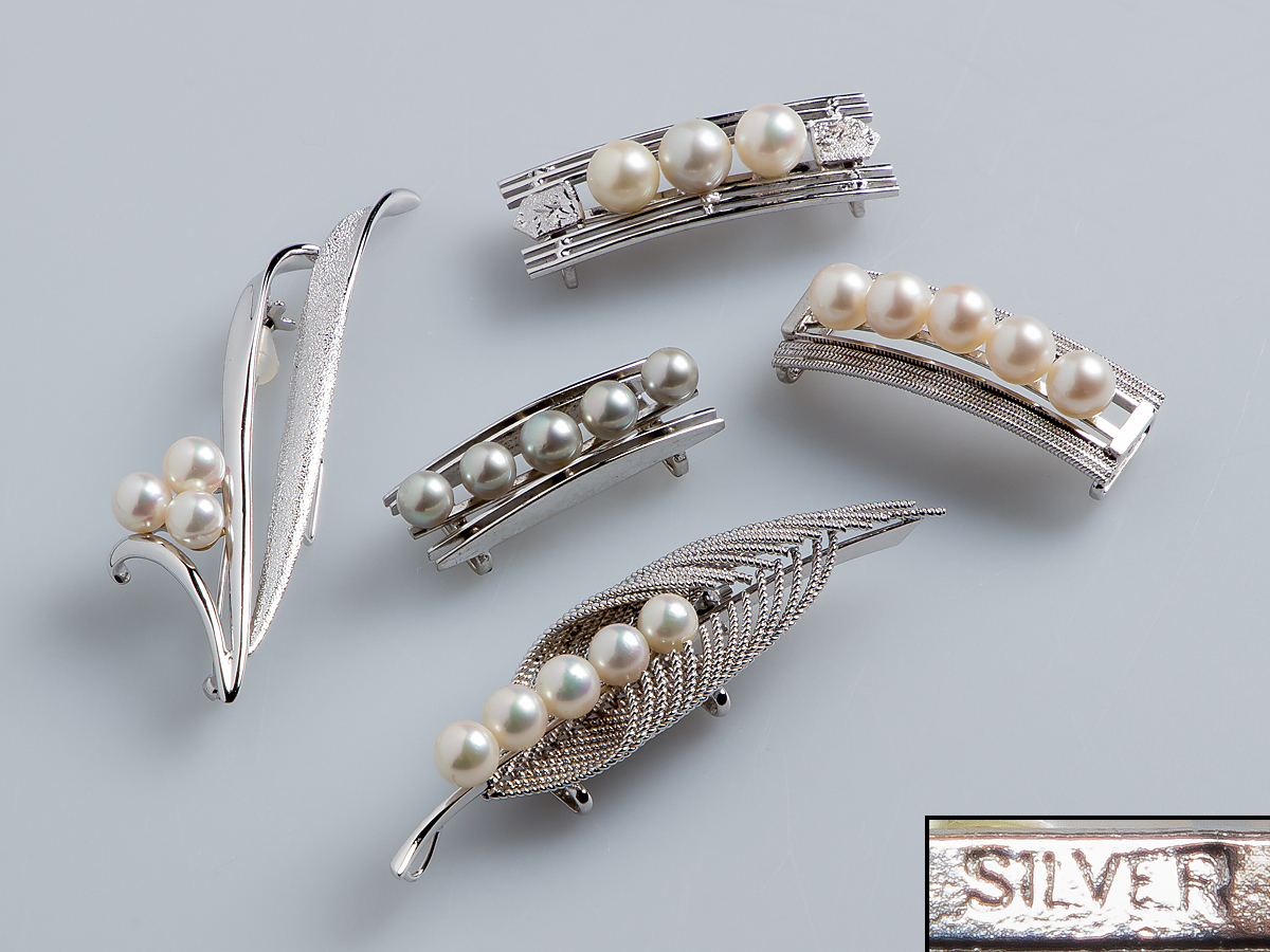 パール 帯留め ブローチ 帯留 和装小物 真珠 ブローチ帯留め SILVER