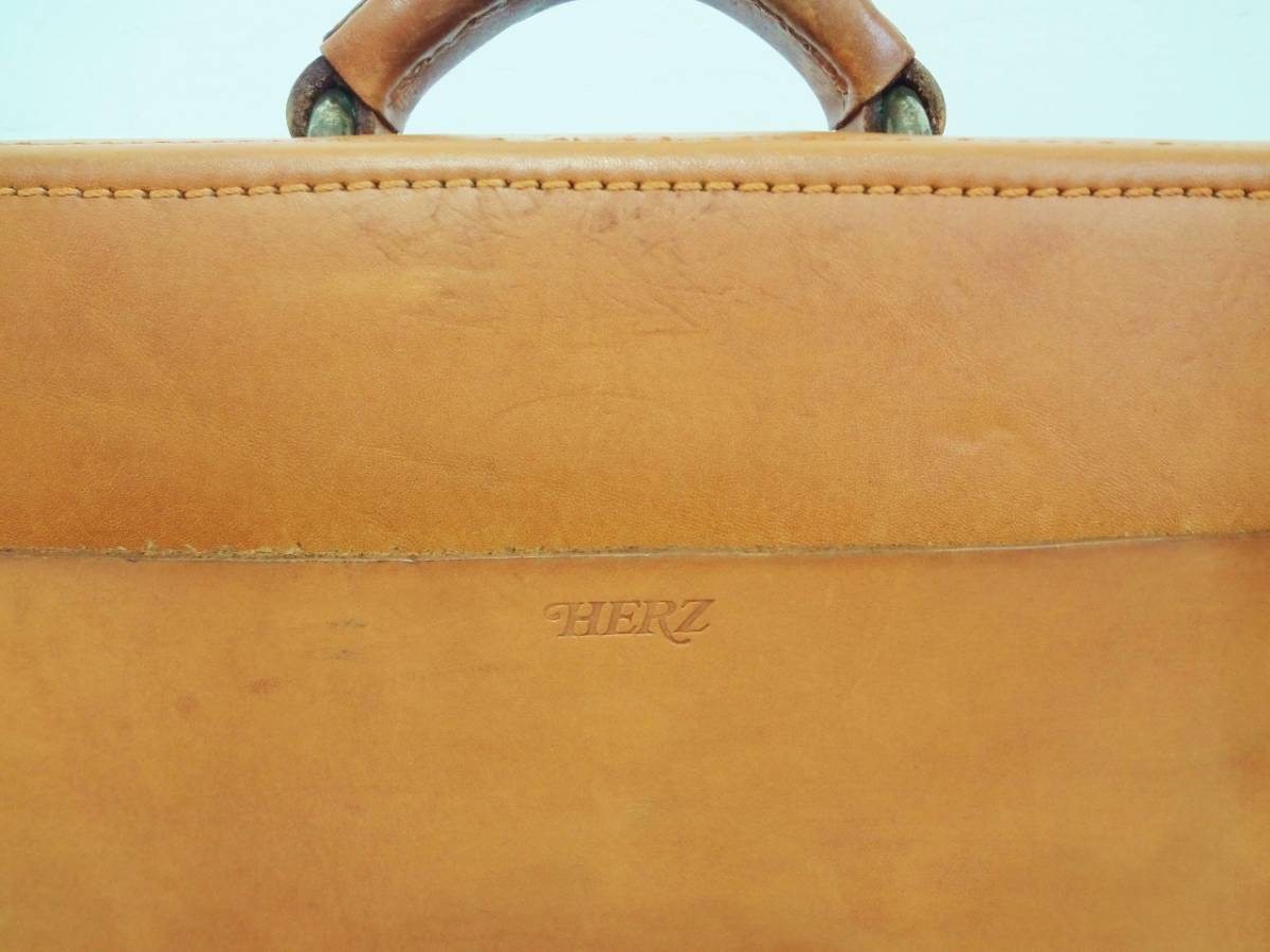 希少】 HERZ ヘルツ オールレザー ハンドバッグ ミニ ダレスバッグ 