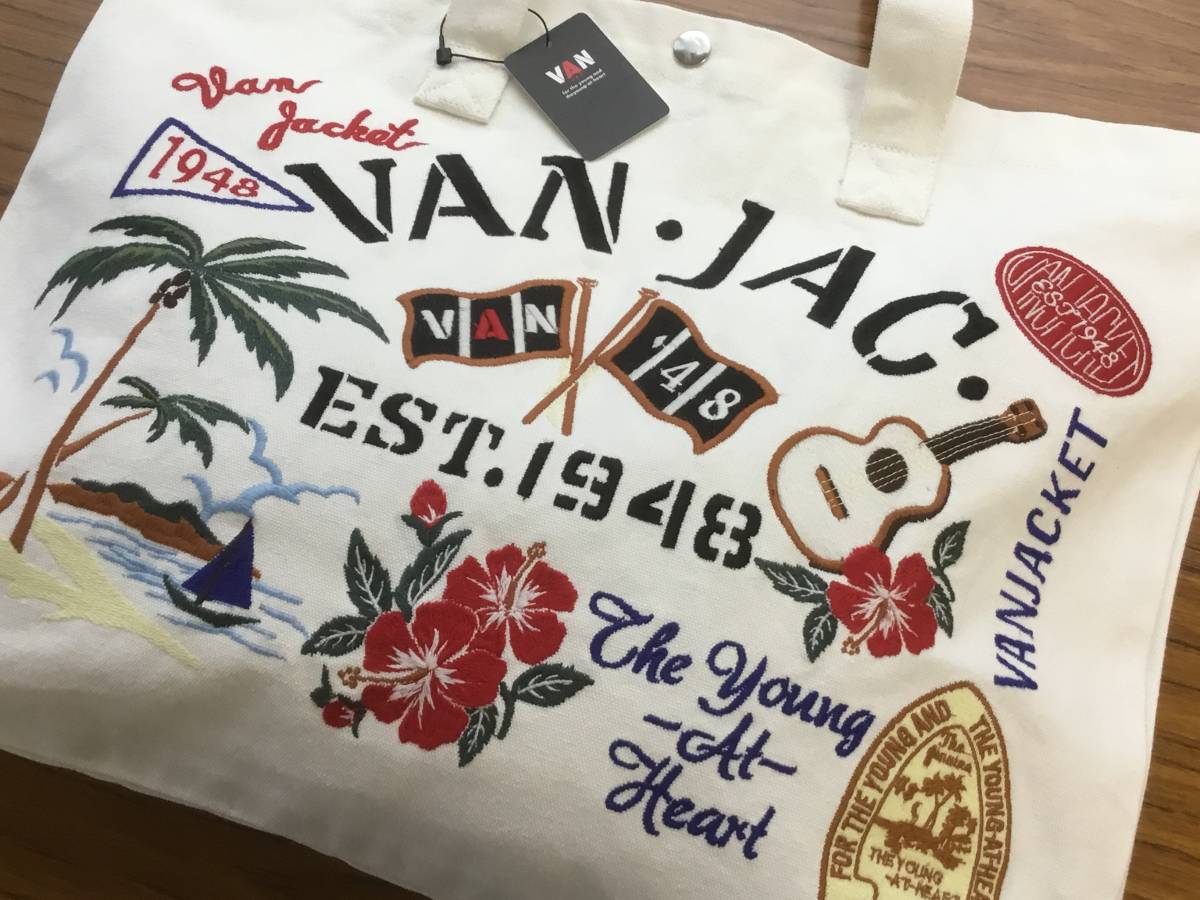 アロハ！サマーアイビー VAN JAC ヴァンヂャケット 刺繍ロゴ入り 