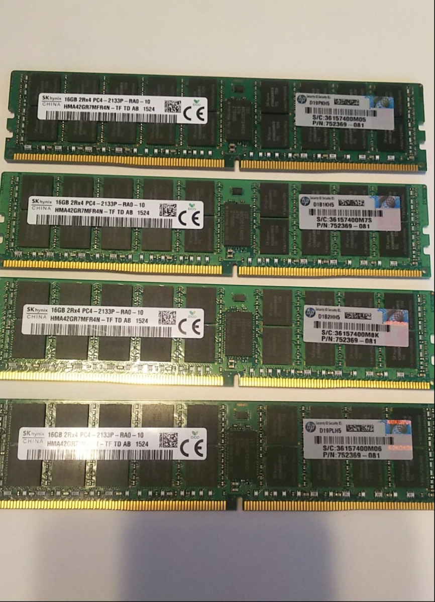 64GB - DDR4-2133P SDRAM | サーバー用メモリ4枚セット・計64GB HPE