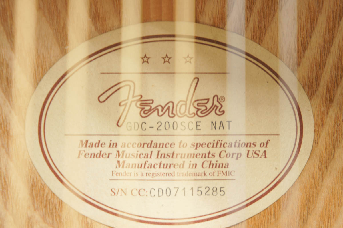現状品】 Fender フェンダー アコースティックギター GDC-200SCE NAT