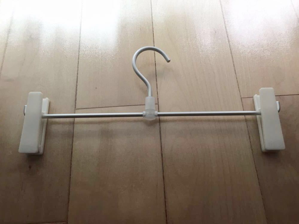 無印良品 ハンガー 婦人用 ピンチ付 ４本 アルミハンガー パンツ／スカート用 １０本_2