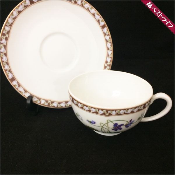 アビランド アンペラトリスユジェニー　カップ＆ソーサー　リモージュ　２４８７ 送料無料 本物 美品 HAVILAND LIMOGES リモージュ アビランド アンペラ