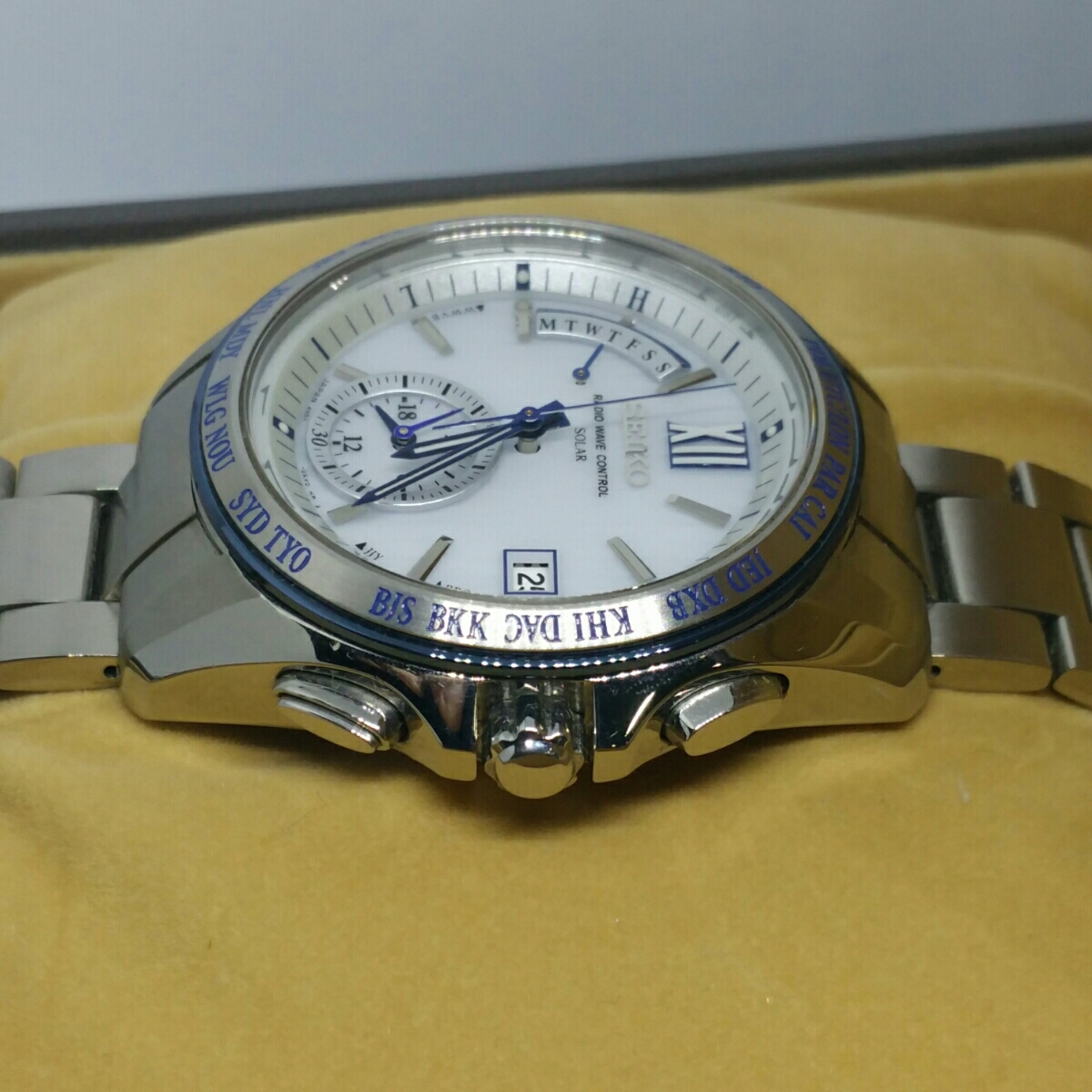 ☆SEIKO/セイコー ブライツ 電波 ソーラー ワールドタイム RADIO WAVE 