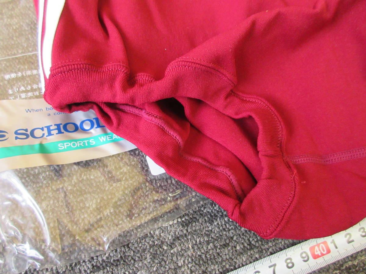 【8-3】★5 衣料品店在庫品 スクールユニ ブルマー えんじ×白2本線・Mサイズ ウエスト63㎝ 未使用保管品 / 体育着 体操着_6