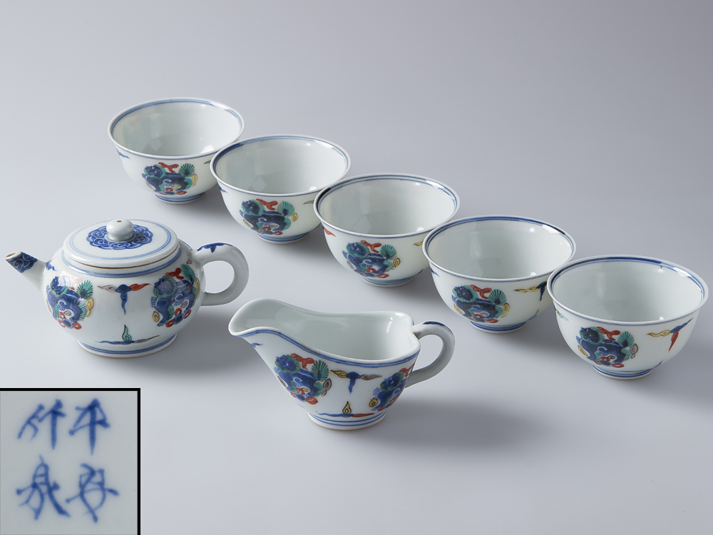  五 三浦竹泉造 色絵獅子文煎茶器揃 急須 湯冷 茶碗(茶道具)｜売買されたオークション情報、yahooの商品情報をアーカイブ公開 - オークファン 京焼