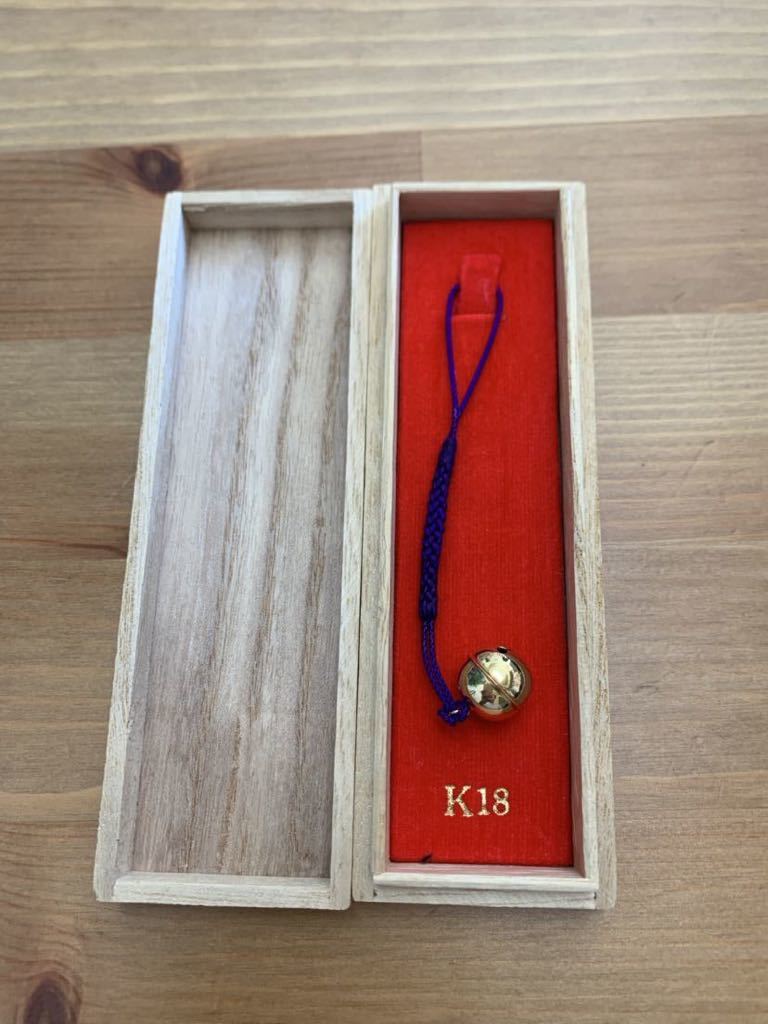 1000円スタート【新品】K18 根付鈴 ★根つけ 鈴 18金★ゴールド 1.4g