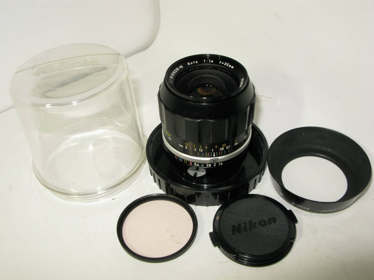 Nikon 非Ai ニッコール N オート 35mm f1.4 大口径 (Fロゴ フード付き