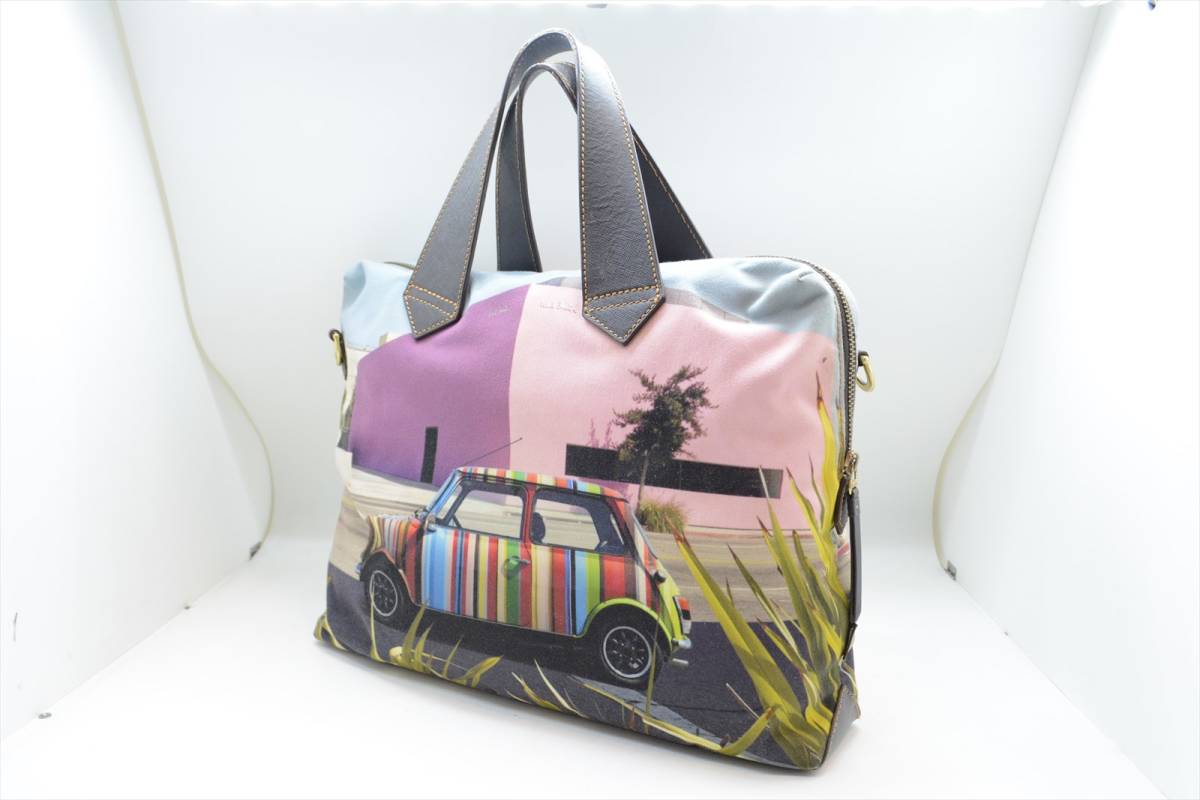 ポールスミス ミニクーパー柄トートバッグ Paul Smithストライプ柄ミニ