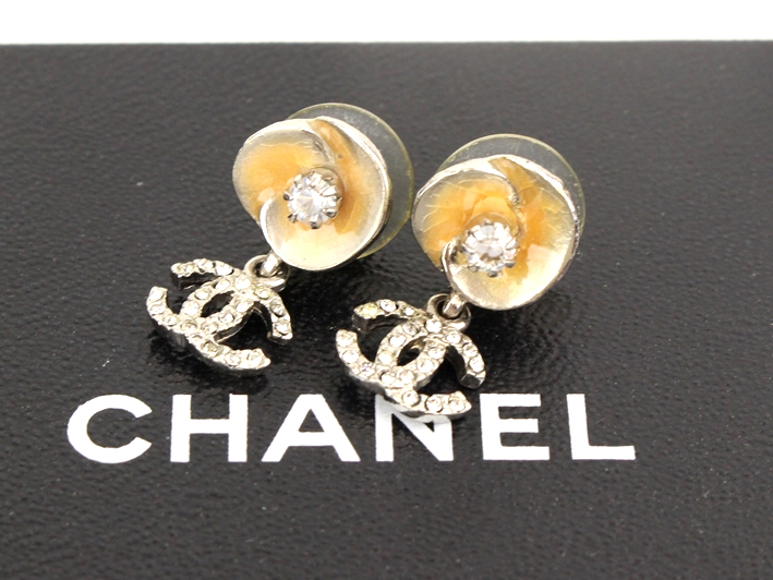 ☆CHANEL【シャネル】カメリア×ココピアス☆04P☆ストーン☆キラキラ