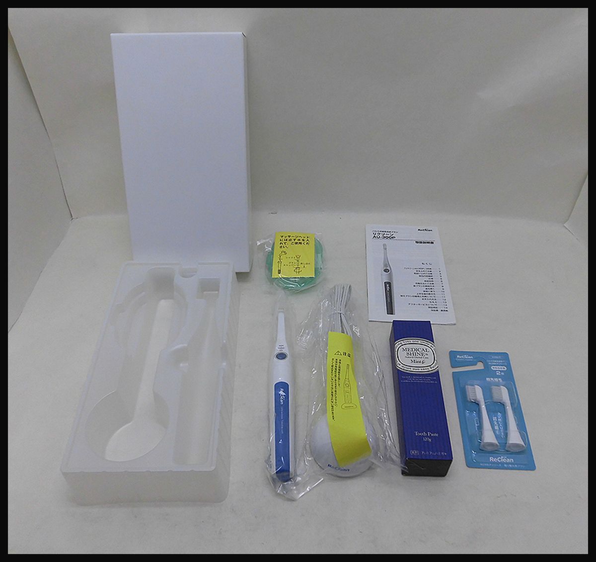 ▲未使用保管品（1）伊藤超短波 Reclean リクリーン AU-300P パルス式超音波歯ブラシ 替えブラシ/メディカルシャイン付き▲F445 伊藤超短波 ｒｅｃｌｅａｎ（リクリーン）２４／７ パルス式超音波歯ブラシ 24&frasl;7（リクリーン）電動 （黒）（超音波 24&frasl;7をレビュー！クチコミ