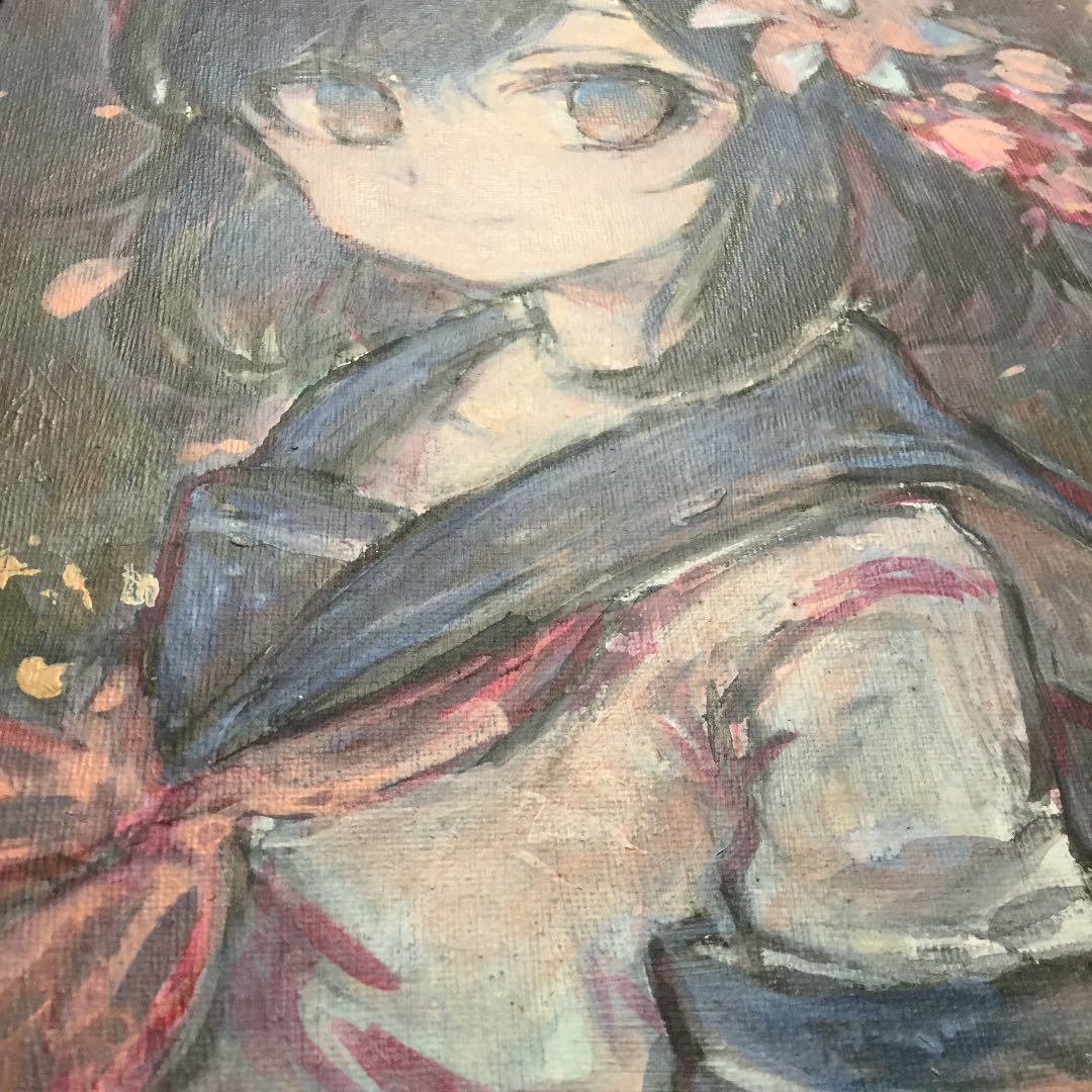 オリジナル手描きイラスト 油絵 f4キャンバスボード(手描きイラスト