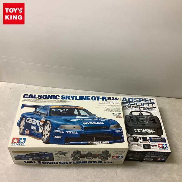 1円～ 組立済 タミヤ 1/10 カルソニック・スカイラインGT-R（R34）TL-01、アドスペックスポーツ 電動RCドライブセット / R/Cカー ラジコン_1