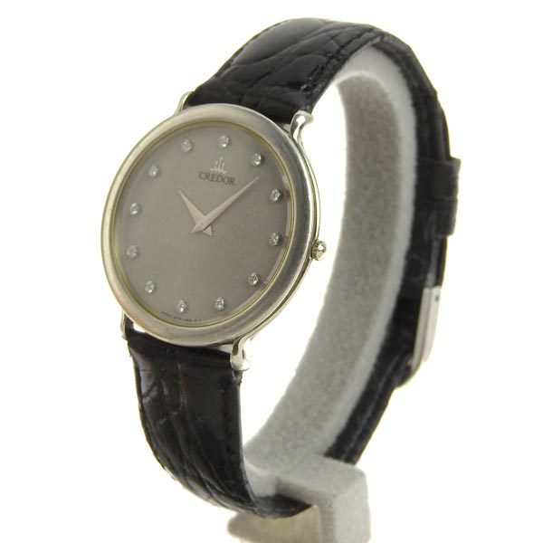 1円☆03楽市☆本物 SEIKO セイコー プラチナ Pt900 クレドール 12Pダイヤモンド メンズ クォーツ 腕時計 2F70-0540 37.9g