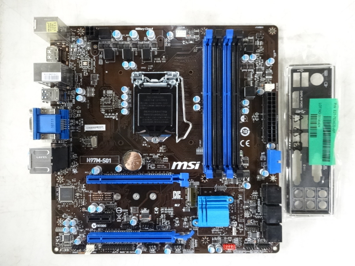 マザーボード MSI H97M-S01 LGA1150 IOパネル付属 ジャンク P62835の
