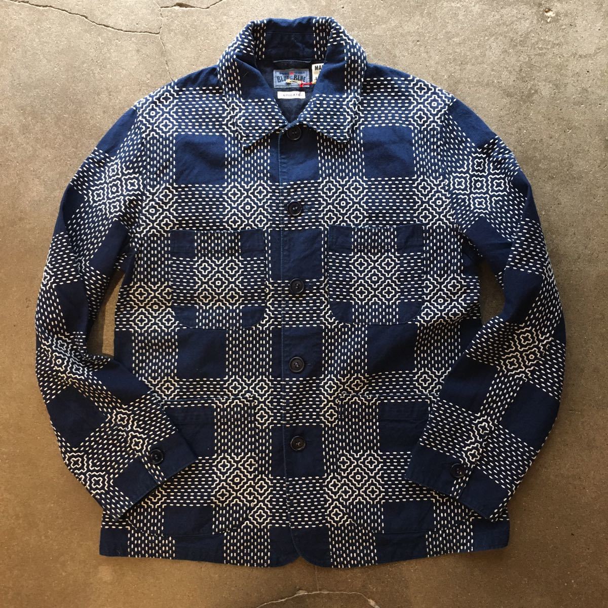ブルーブルー シロイトサシココウシカバーオール blue blue 藍染