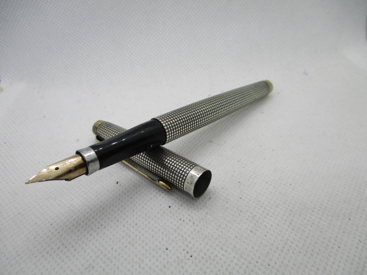 PARKER/パーカー スターリングシルバー 万年筆 ペン先14K刻印 F