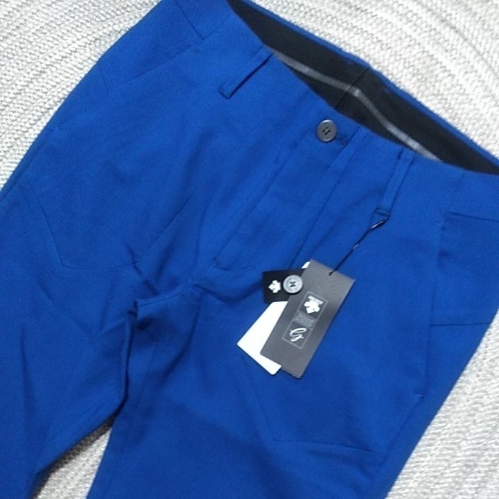 【豊富な，新品】 新品 定価24200 DESCENTE GOLF ウール ストレッチ パンツ w88 O 青 秋冬 スラックス デサント メンズ ゴルフ レターパック可 DGM5056F