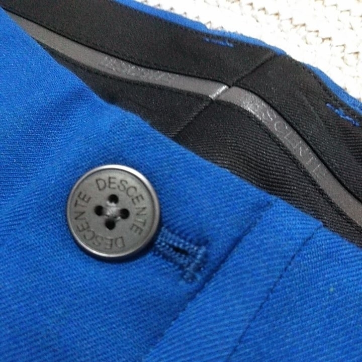 【豊富な，新品】 新品 定価24200 DESCENTE GOLF ウール ストレッチ パンツ w88 O 青 秋冬 スラックス デサント メンズ ゴルフ レターパック可 DGM5056F