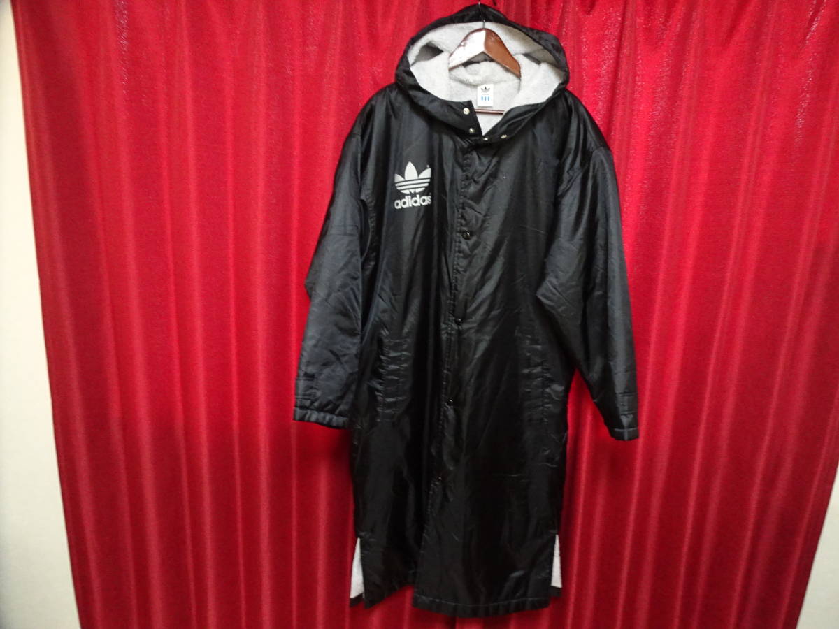 ◇◆アディダスadidas 名作ロゴ◇◆裏ボアベンチコート 黒/メンズL◇◆