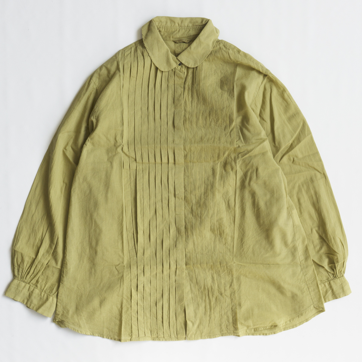 18SS】 ARTS&SCIENCE 【round collar tuck shirt blouse】 丸襟 タック 